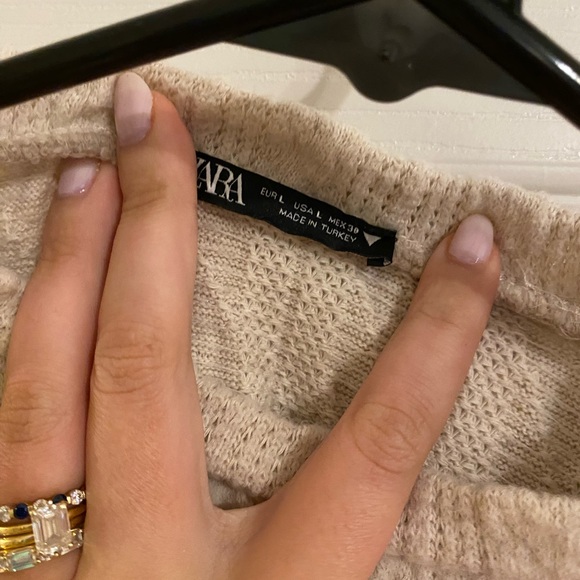 Zara PEARL SOFT TOP BEIGE MARL Size Large - Picture 3 of 6